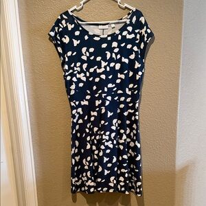 New York & Company Navy and White Mini Dress